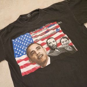 VTG Barack Obama Rosa Parks Martin Luther King Mens 3XL Rap Tee T Shirt